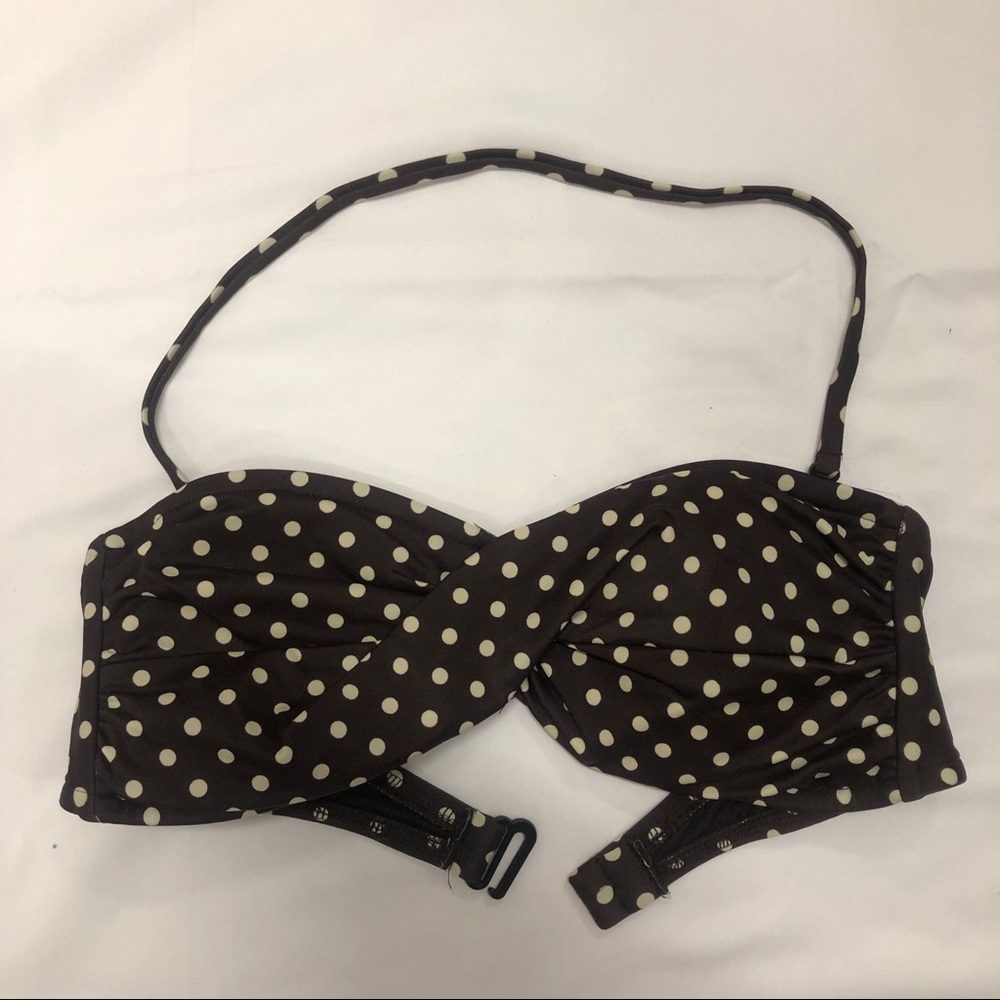Mossimo Brown Polka Dot Bandeau Swim Top
